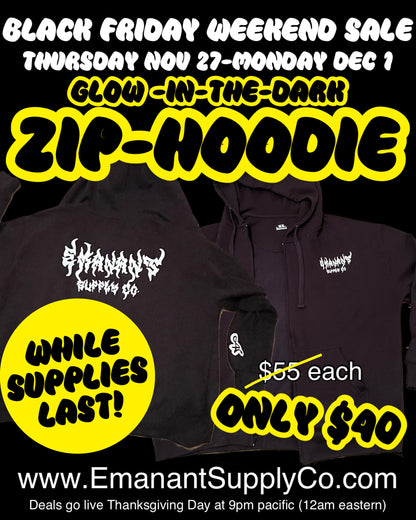 Glow in the Dark Zip Up Hoodie